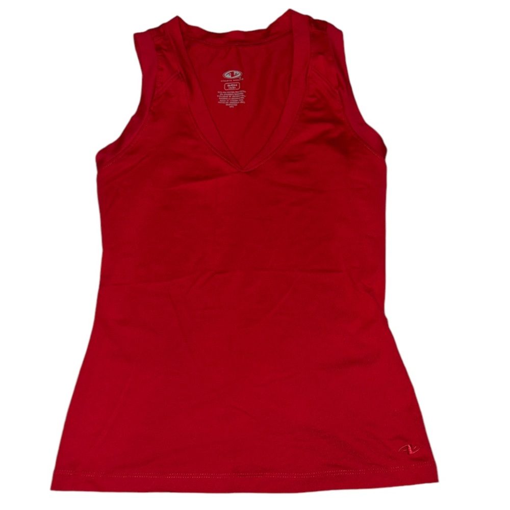 Athletic Works Red V neck tank top size S #activewear #fitted #sculpted